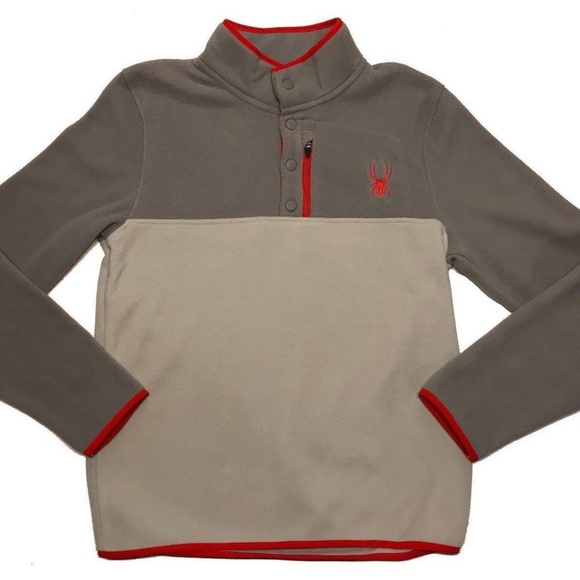 SPYDER Pull-Over 1/4 Button Polar Fleece Jacket - Picture 2 of 7